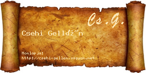 Csehi Gellén névjegykártya